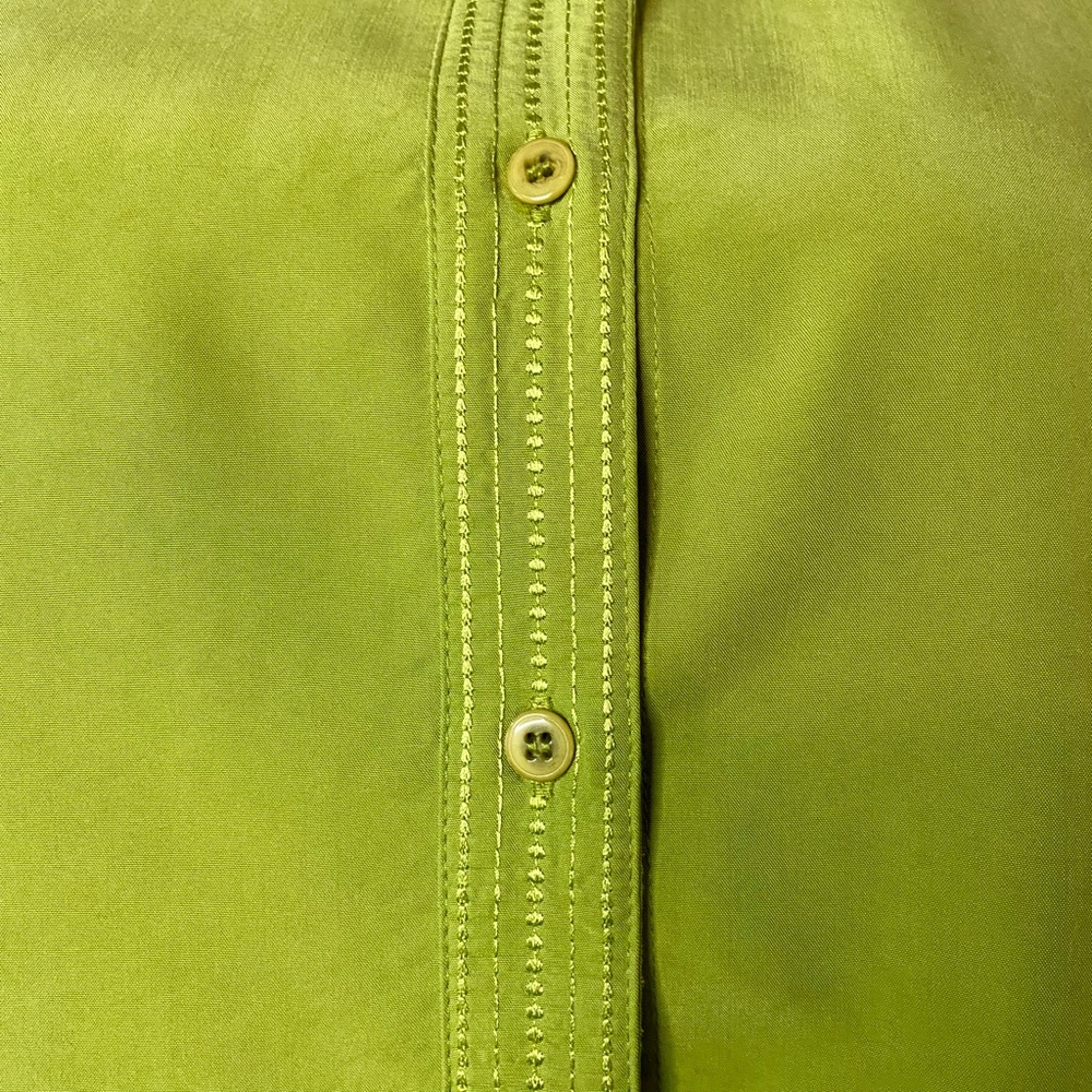 Green Notations Button Down Long Sleeve Blouse W/… - image 4
